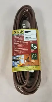 Stanley 15-Ft long Extension-Cord 3 Outlets indoors extension 16/2 -Gauge