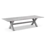 Aged Teak look Tahitian 3m Aluminium Dining Setting with Benches - Outdoor Aluminium Dining Settings