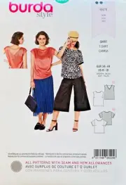 BURDA 6225 SIZES 8 10 12 14 16 18 TOPS UC/FF