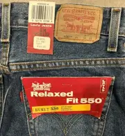 Vintage Levi's 550 Jeans 28x23 Boys 8H Blue Relaxed Fit Husky Y2K Grunge NWT