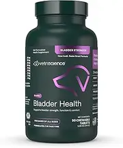 VETRISCIENCE Bladder Strength for Dogs, 90 Chewable Tablets - Vet Formulated Bladder Control Supplement with Saw Palmetto