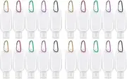 Travel Bottles with Keychain (20 Pcs), 1oz (30ml) Portable Plastic Leakproof Squeeze Bottles with Flip Cap - Empty Refillable Containers for Hand Sanitizer Shampoo Conditioner Body Wash Liquid
