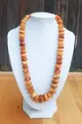 Baltic Amber Necklace Antique Butterscotch Rondelle Beads Egg Yolk Unpolished Je