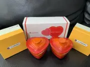 Le Creuset Lamb Can d'Amour Heart Cocotte, set of 2, orange