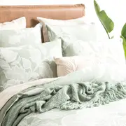 Renee Taylor Native Cotton Jacquard European Pillowcase 65x65cm Cover Juniper