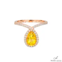 在飛比找momo購物網優惠-【幸福珠寶】黃水晶Ｋ金戒指(財富之石 富貴 智慧)