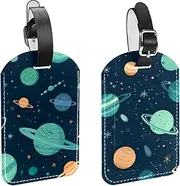 [CWAGFEQZ] 2-Pc Luggage Tags for Suitcases,Travel Tags for Luggage,Abstract Universal Planet