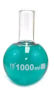 Eisco Labs 1000ml Florence Boling Flask, Flat Bottom - Borosilicate Glass
