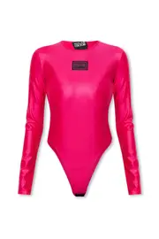 logo patch bodysuit XXS,S Pink