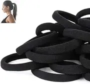 CJESLNA Elastic Hair Bands,100 Pcs Thick Hair Ties Hair Bobbles Ponytail Holder Headbands, 8 mm Soft Seamless Hairbands, No Metal Hair Bobbles Elastic Hair Bands for Women Men Girls Kids