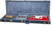 Crossrock Relief Series Rectangular Bass Guitar Case for Electric Bass Guitars | Carved Smoke Blue Finish, Mink-Style Fleece Interior, Lock – Premium Wooden Hardshell (CRW630BSB)