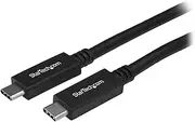 StarTech.com Male to Male USB-C Cable with 3A Power Delivery, 2 Meter Length, black