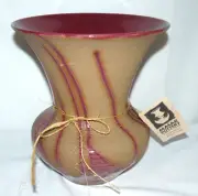 Dwight Masak 1998 Stoneware Pottery 10" Vase Signed W/ Tag Heavy