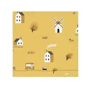 Yellow Farm Windmill Face Towel