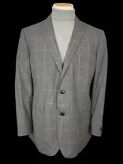 BNWT Brooks Brothers Blazer 44L Grey Check Vitale Barberis Canonico Milano