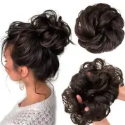 Stylish Wavy Ponytail Hair Bun Extensions Black Color For women