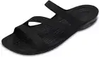 Crocs Women’s Black White Sandals - Swiftwater Sandal Slides Strappy Size: 8