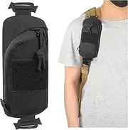 Backpack Shoulder Strap Accessory Pouch, Tactical Molle Bag Multifunctional Military EDC Tool Pockets for Belt, Compact Pouchs for Outdoor Sport Hunting (Black)