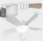 Ceiling Fans with Dimmable Lights and remote with 6-Speeds fits Light Socket Wht
