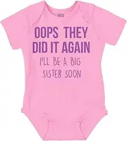 [Brisco Brands] Oops They Did It Again Im A Big Sis Baby Bodysuit Jumper Girls