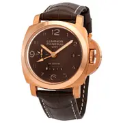 Original Panerai Luminor GMT 10 Days GMT Brown Dial Men's Watch PAM00487