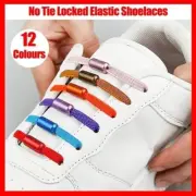 No Tie Locked Elastic Shoelace Shoe Lace Lazy Laces Sneakers Sports Kids Adults