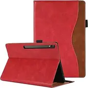 [CXTcase] Case for Samsung Galaxy Tab S8 Ultra 2022/S9 Ultra 2023 14.6 inch PU Leather Wallet Folio Flip Magnetic Case Stand Function Tablet Cover - Red