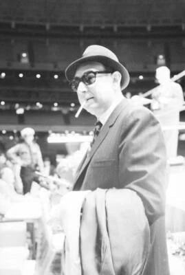 Portrait of Howard Cosell media ringside before Muhammad Ali vs Er- Old Photo