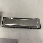 SMEECO Blues Harmonica Diatonic Key of C 10 Holes (Silver)