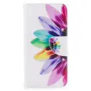 Colored Drawing Pattern Horizontal Flip Leather Case For Iphone XandXs With Holder and Card Slots and Wallet(Sunflower)