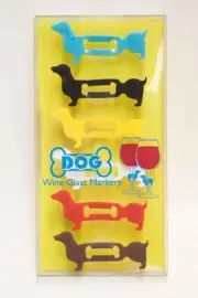 DOG Dachshund Dog Wine Glass Charms Drink Markers Set of 6