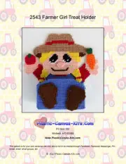 Farmer Girl Treat Holder- Plastic Canvas Pattern or Kit