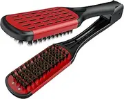 Tignapoo Hair Straightening Comb Double Sided Hair Brush Clamp Straightener Comb Natural Fibres Styling Tool
