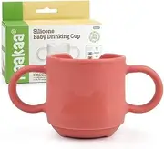 [haakaa] Silicone Baby Training Cup, Toddler Learning Open Cup for Baby 6 Months+, Drop-Proof BPA Free, 5 Ounce (Red)
