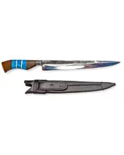 Brazilian Flame 10in Traditional Line Forged Knife with Leather Case