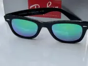 NEW Ray-Ban RB2140 Original WAYFARER 901/19 Green MIRROR Sunglasses 50mm