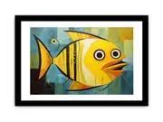 Yellow Fish Framed print Art Poster