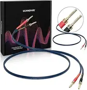 2 Pack Pure Copper Speaker Cable with Pin Banana Plugs, 1.5m / 4.9FT HiFi OFC 13 Gauge Speaker Wire with Gold Plated Banana Plugs, Speaker Cable for Hi-Fi Home Audio System, Receiver, bookshelf speake