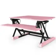Fortia Desk Riser 90cm Wide Adjustable Sit to Stand for Dual Monitor, Keyboard,