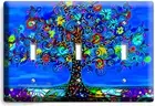 BLUE MEXICAN TREE OF LIFE FOLK ART 3G LIGHT SWITCH WALL PLATE SOUTHWESTERN DECOR