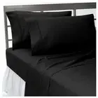 1200 Thread Count 100% Egyptian Cotton 1200 TC Bed Sheet Set KING Black Solid