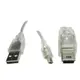 USB A公對迷你5PIN鍍金透明線50CM