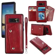 Note8 Wallet Back Cover PU Leather Case With Card Holder Phone Case - Red