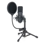 USB Condenser Microphone Set with Stand and Gain Knob
