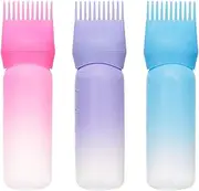 3 Pack Root Comb Applicator Bottle, 160 ml Hair Oiling Applicator Brush for Hair Dye, Reusable Hair Oil Applicator with Graduated Scale, for Home Use