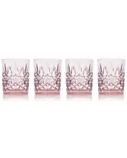 Godinger Set of 4 Dublin Acrylic Blush Double Old Fashion Glasses