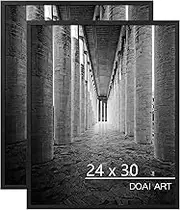 DOAI ART 24x30 Poster Frame Black 2 Pack, Poster Frames 24 x 30 inches or 30x24 Picture Frames with HD Plexiglass for Horizontal or Vertical Wall Mounting, Durable Scratch-proof Safe and Artistic
