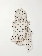 [Zimmermann] Zimmermann - Crush Ruffled Polka-dot Linen And Silk-blend Organza Mini Dress - Cream - 3 3 Cream