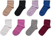 [RAFRAY] Premium Bamboo Socks - Colourful Rainbow Bamboo Ankle Socks in Gift Box - 8 Pairs - Size 36-40, Sachsblau, Weiß, Lilac, Grau, Schwarz, Lila, Beige, Maroon, 36-40