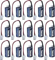 HOUYIBO 15PCS SB-AA02 3.6V Lithium Batteries 1200mAh 1/2AA High Performance Replacement LS14250 for PLC Battery with Plug